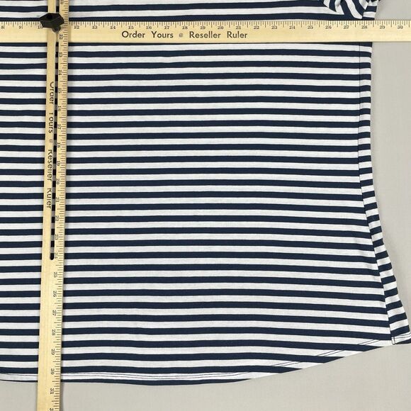 Terra & Sky T-Shirt Short Sleeve V-Neck Women's 4X (28W-30W) Blue White Stripe - Picture 8 of 13
